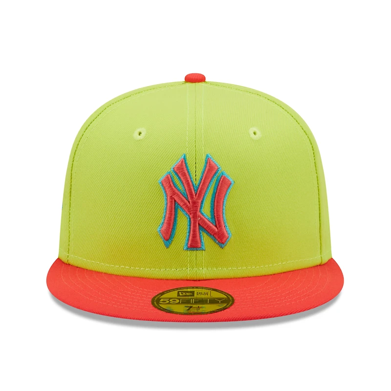 Casquette ajustée 59FIFTY Cyber ​​Highlighter des New York Yankees Era pour homme, vert/rouge
