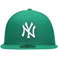 Casquette ajustée 59FIFTY blanche avec logo New York Yankees Era Kelly Green pour homme