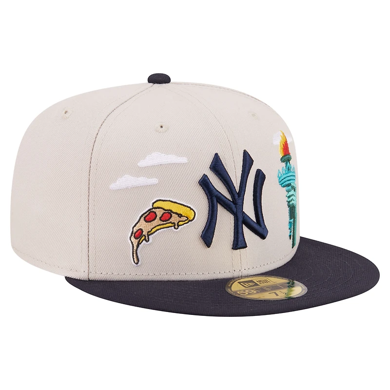 Men's New Era  Khaki York Yankees City Icon 59FIFTY Fitted Hat