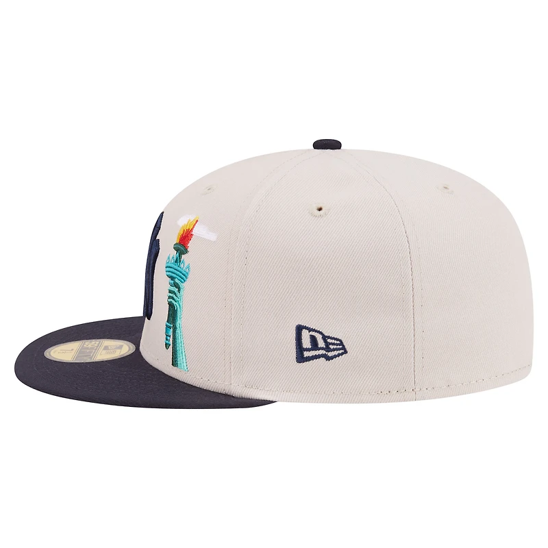 Casquette ajustée New Era 59FIFTY kaki York Yankees City Icon pour homme
