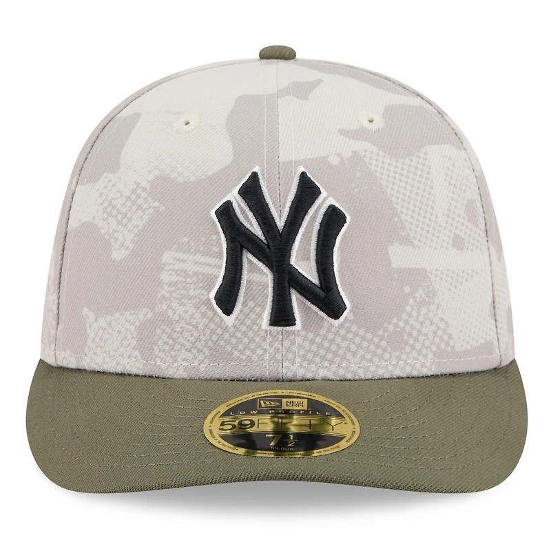 Men's New Era Light Beige/Olive York Yankees 2025 Armed Forces Day Low Profile 59FIFTY Fitted Hat