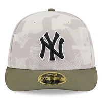 Men's New Era Light Beige/Olive York Yankees 2025 Armed Forces Day Low Profile 59FIFTY Fitted Hat