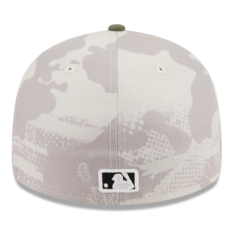 Men's New Era Light Beige/Olive York Yankees 2025 Armed Forces Day Low Profile 59FIFTY Fitted Hat