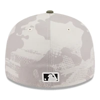Men's New Era Light Beige/Olive York Yankees 2025 Armed Forces Day Low Profile 59FIFTY Fitted Hat