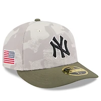 Men's New Era Light Beige/Olive York Yankees 2025 Armed Forces Day Low Profile 59FIFTY Fitted Hat