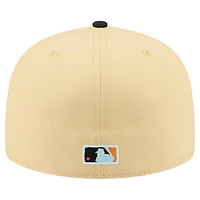 Men's New Era Light Beige York Yankees Two-Tone Embroidered Visor 59FIFTY Fitted Hat