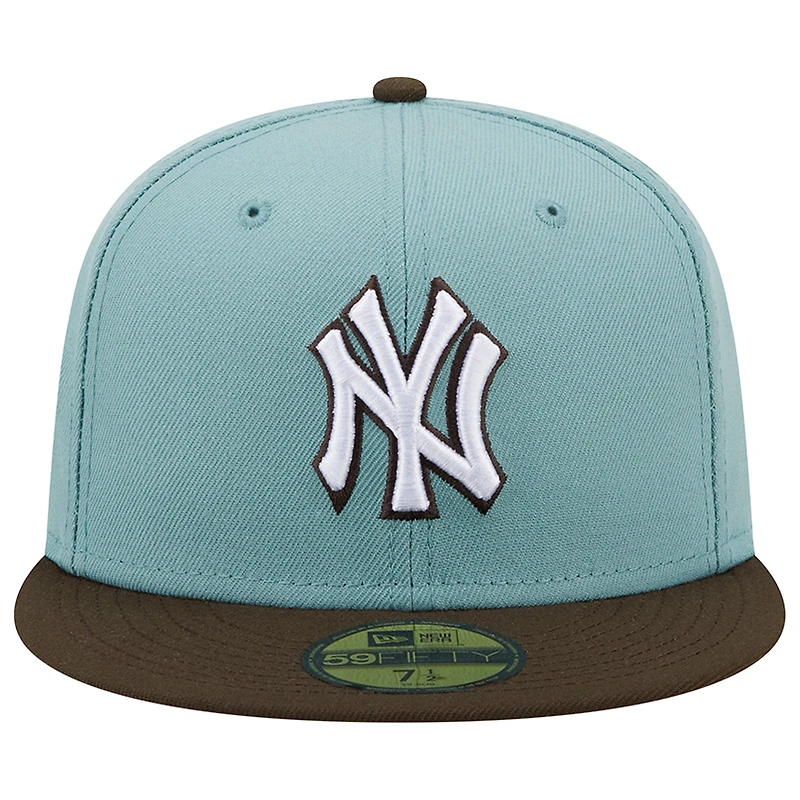 Casquette ajustée 59FIFTY New York Yankees 1999 World Series Beach Kiss Era pour homme, bleu clair/marron