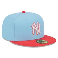 Men's New Era Light Blue/Red York Yankees Spring Color Two-Tone 59FIFTY Fitted Hat