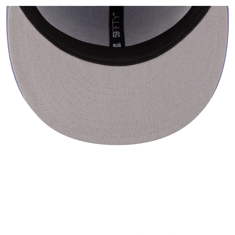 Casquette ajustée New Era 59FIFTY pour homme, couleur violet clair, York Yankees, motif lavande.