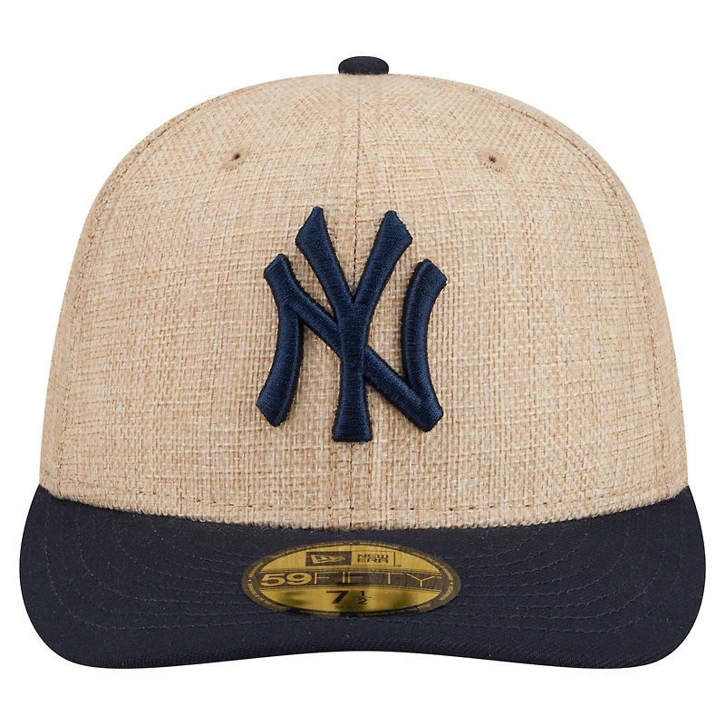 Men's New Era  Natural/Navy York Yankees Twine 59FIFTY Fitted Hat