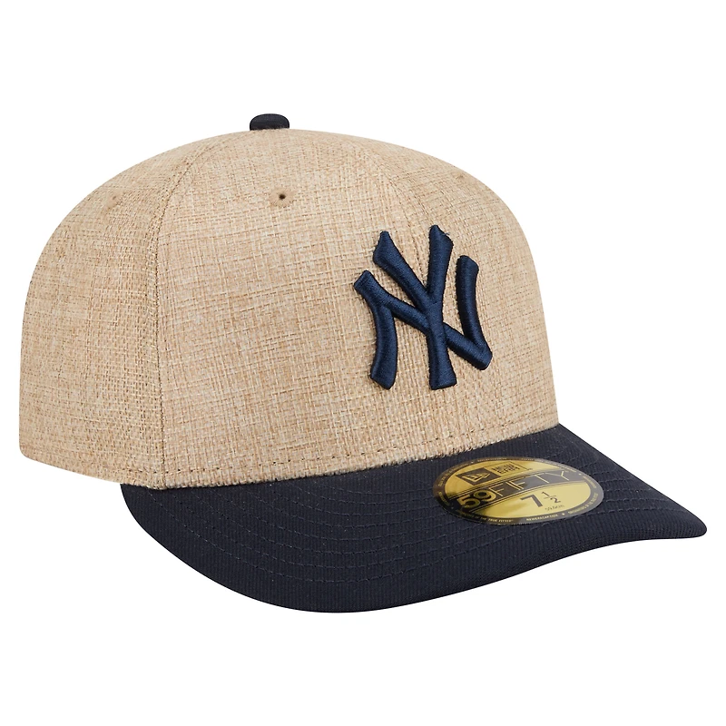 Men's New Era  Natural/Navy York Yankees Twine 59FIFTY Fitted Hat