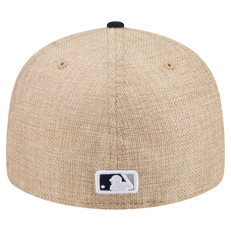 Casquette ajustée New Era 59FIFTY pour homme, coloris naturel/marine