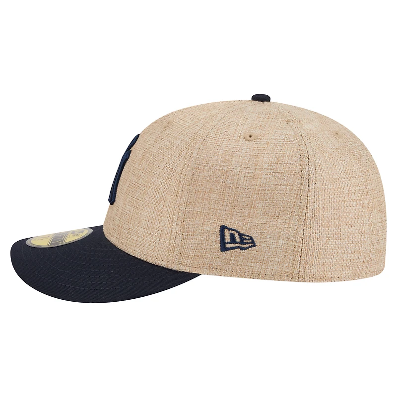 Men's New Era  Natural/Navy York Yankees Twine 59FIFTY Fitted Hat