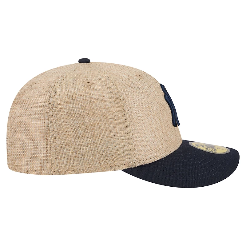 Men's New Era  Natural/Navy York Yankees Twine 59FIFTY Fitted Hat