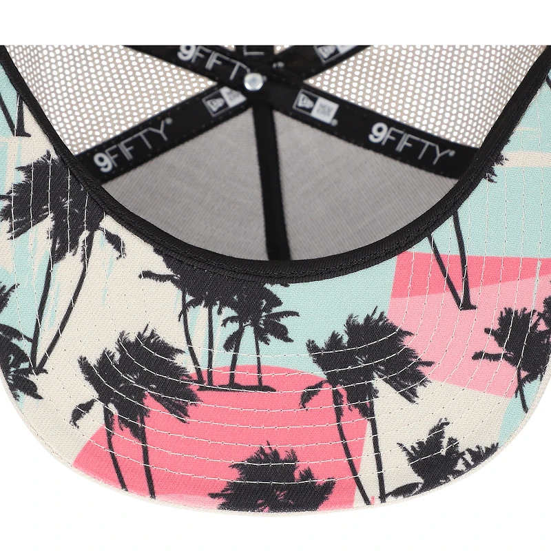Casquette New Era Natural New York Yankees Retro Beachin' Patch A-Frame Trucker 9FIFTY Snapback pour homme