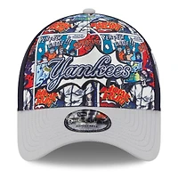 Men's New Era Navy/Gray New York Yankees 2025 MLB Diamond Hero Edition A-Frame 9FORTY Adjustable Hat