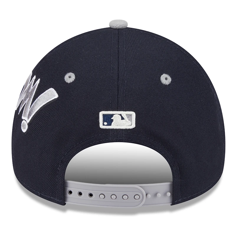 Men's New Era Navy/Gray New York Yankees 2025 MLB Diamond Hero Edition A-Frame 9FORTY Adjustable Hat