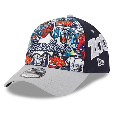 Men's New Era Navy/Gray New York Yankees 2025 MLB Diamond Hero Edition A-Frame 9FORTY Adjustable Hat