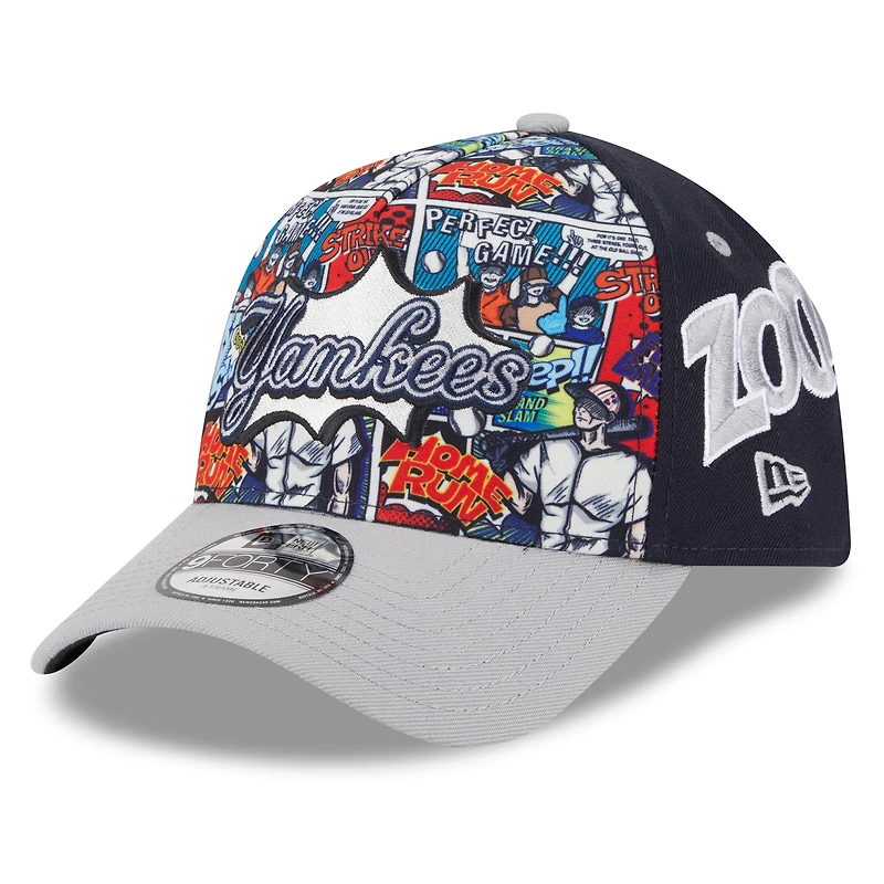 Casquette ajustable New Era 9FORTY bleu marine/gris New York Yankees 2025 MLB Players' Weekend pour homme