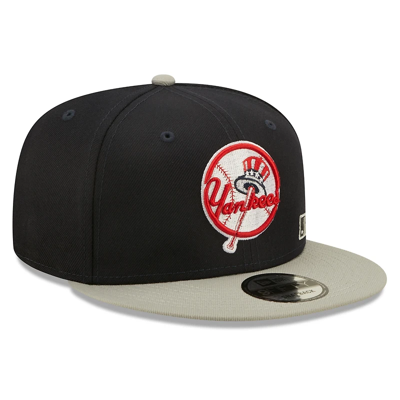 Casquette New Era bleu marine/gris New York Yankees Flawless 9FIFTY Snapback pour homme