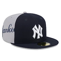 Men's New Era Navy/Gray York Yankees Gameday Sideswipe 59FIFTY Fitted Hat