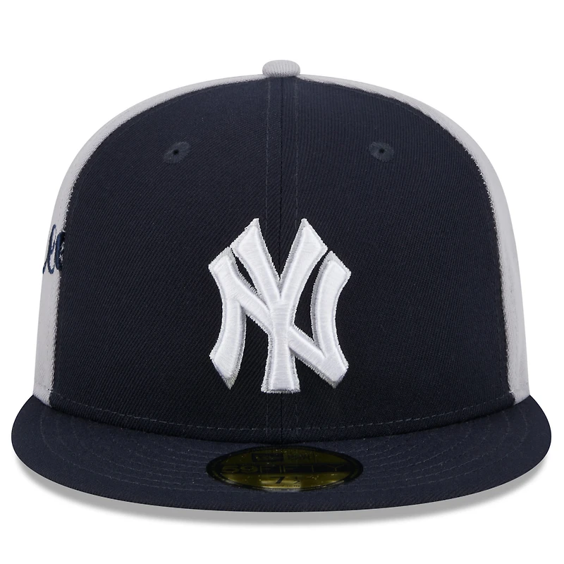 Men's New Era Navy/Gray York Yankees Gameday Sideswipe 59FIFTY Fitted Hat