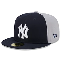 Men's New Era Navy/Gray York Yankees Gameday Sideswipe 59FIFTY Fitted Hat