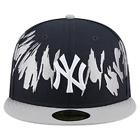 Casquette ajustée New Era 59FIFTY à motif rétro York Yankees bleu marine/gris pour homme