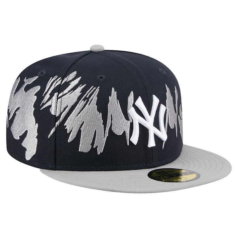 Men's New Era Navy/Gray York Yankees Retro Pattern 59FIFTY Fitted Hat