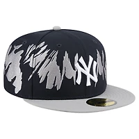 Men's New Era Navy/Gray York Yankees Retro Pattern 59FIFTY Fitted Hat