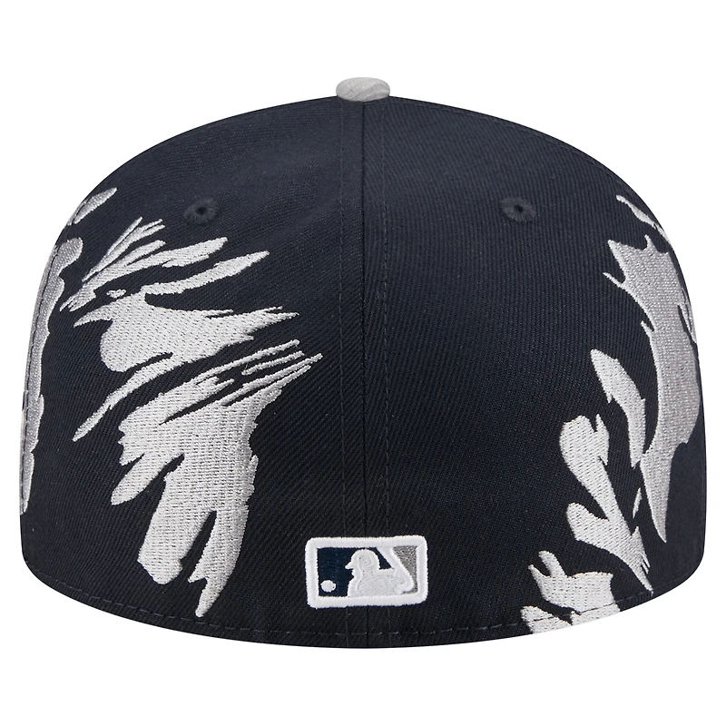 Casquette ajustée New Era 59FIFTY à motif rétro York Yankees bleu marine/gris pour homme