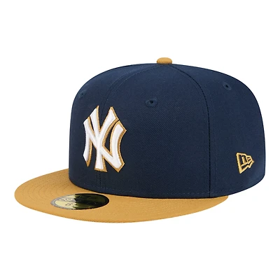 Casquette ajustée New Era 59FIFTY bicolore marine/beige des Yankees de York pour homme