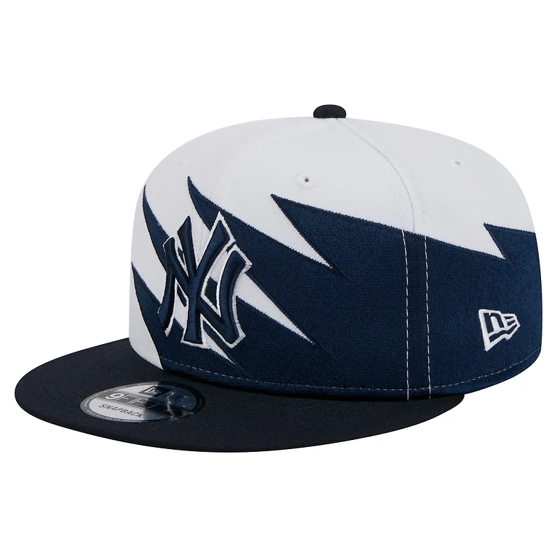 Casquette Snapback New Era New York Yankees Jagged 9FIFTY bleu marine/blanc pour homme