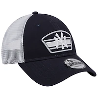 Casquette Snapback 9FORTY Trucker Snapback avec logo New York Yankees New Era pour homme bleu marine/blanc