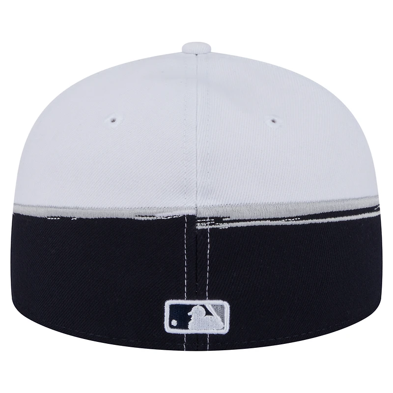 Casquette ajustée New Era 59FIFTY bleu marine/blanc des Yankees de York pour homme
