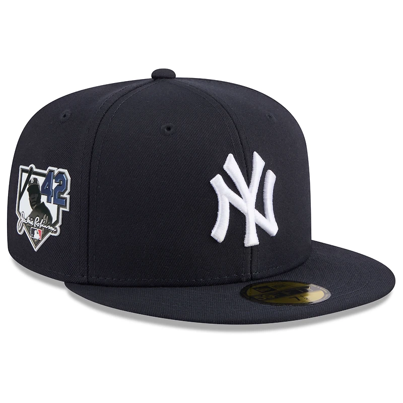 Casquette ajustée New Era bleu marine pour homme, York Yankees 2026, Journée Jackie Robinson, référence 59FIFTY