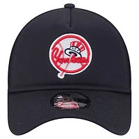 Men's New Era Navy New York Yankees 9FORTY A-Frame Trucker Adjustable Hat