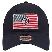 Men's New Era Navy New York Yankees Americana Flag 9TWENTY Adjustable Hat