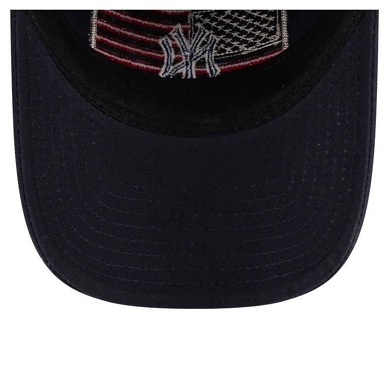 Men's New Era Navy New York Yankees Americana Flag 9TWENTY Adjustable Hat