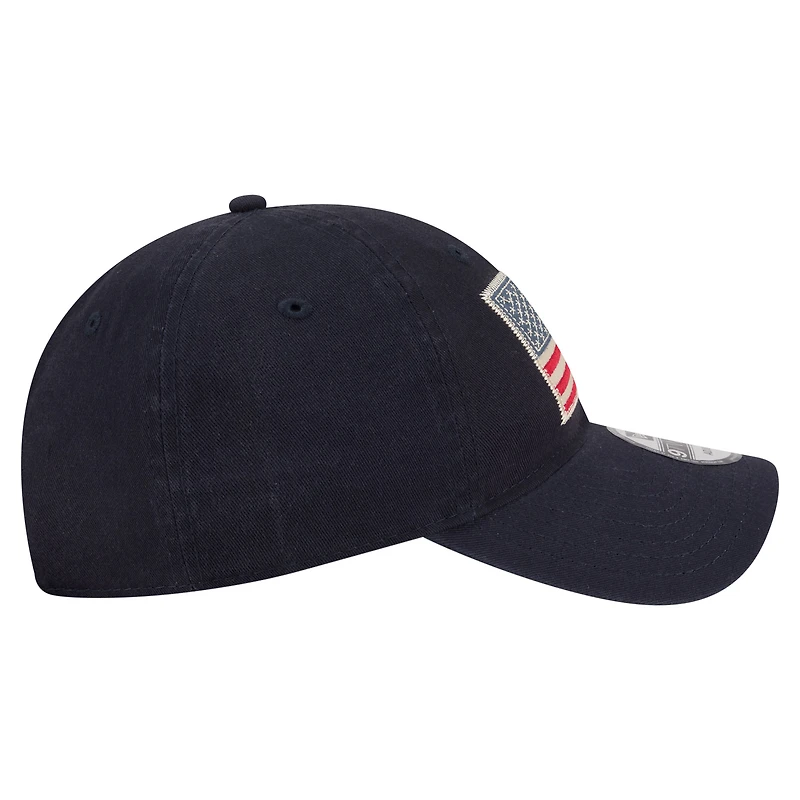 Men's New Era Navy New York Yankees Americana Flag 9TWENTY Adjustable Hat