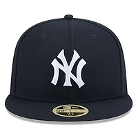 Casquette ajustée 59FIFTY bleu marine New Era pour homme, style Temple de la renommée du baseball des Yankees York