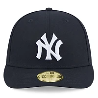 Casquette ajustée à profil bas New Era 59FIFTY bleu marine pour homme, style Temple de la renommée du baseball des Yankees York