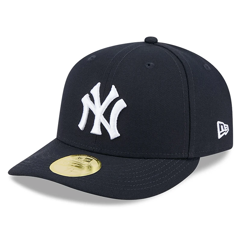 Casquette ajustée à profil bas New Era 59FIFTY bleu marine pour homme, style Temple de la renommée du baseball des Yankees York