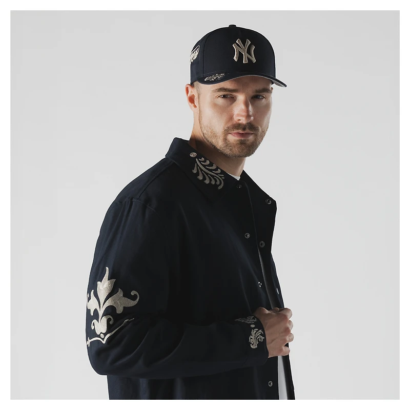 Men's New Era Navy York Yankees Coaches Full-Snap Jacket