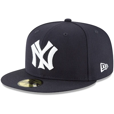 Casquette ajustée New Era 59FIFTY en laine, collection Cooperstown, York Yankees, bleu marine, pour homme