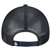 Men's New Era  Navy New York Yankees Distressed 9FORTY A-Frame Adjustable Trucker Hat