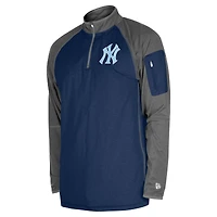 Men's New Era Navy York Yankees Father's Day Raglan Quarter-Zip Top