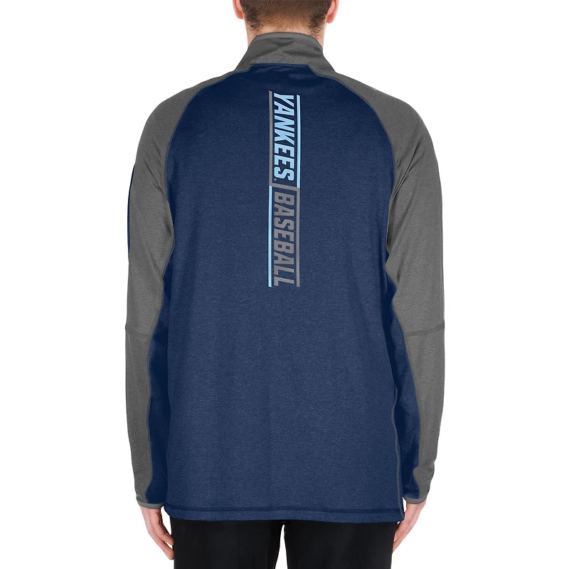 Men's New Era Navy York Yankees Father's Day Raglan Quarter-Zip Top