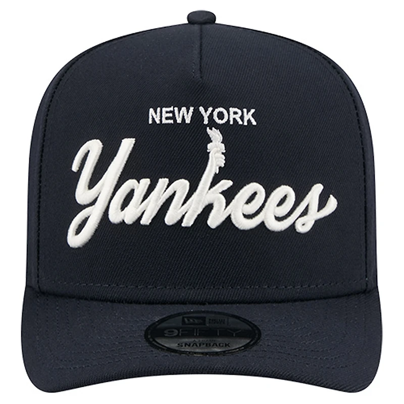Men's New Era  Navy New York Yankees Local Play A-Frame 9FIFTY Snapback Hat