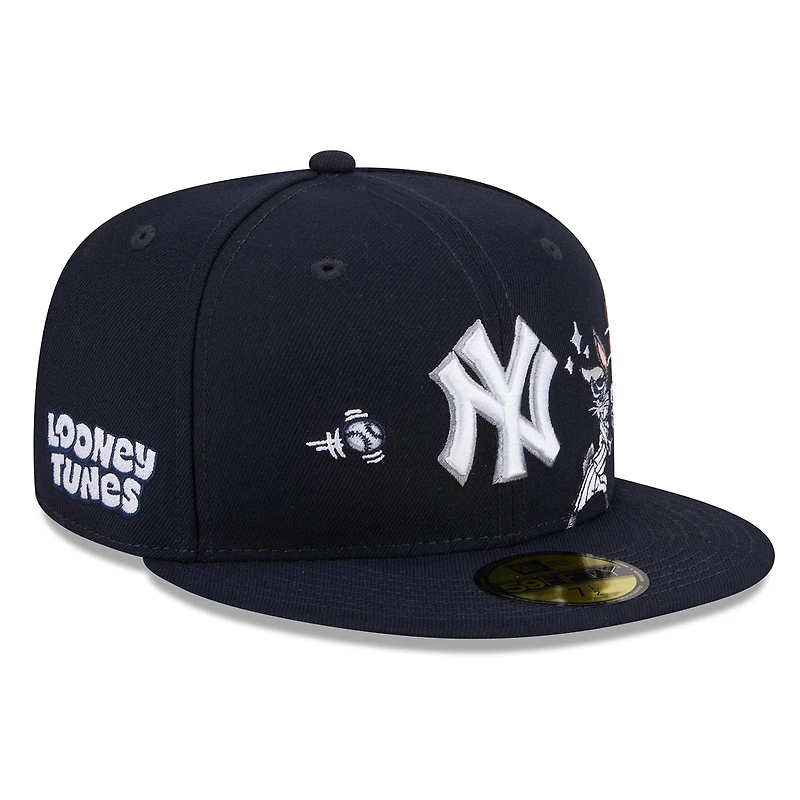 Men's New Era Navy York Yankees Looney Tunes Bugs Bunny 59FIFTY Fitted Hat